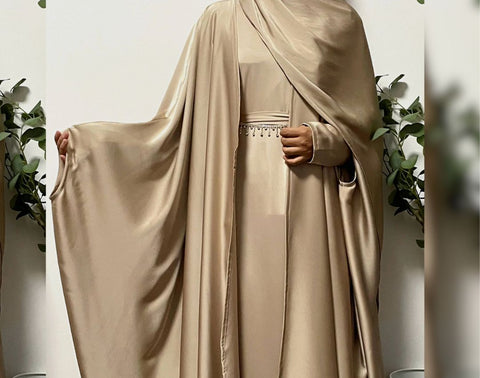 Abaya115 satin Abaya set