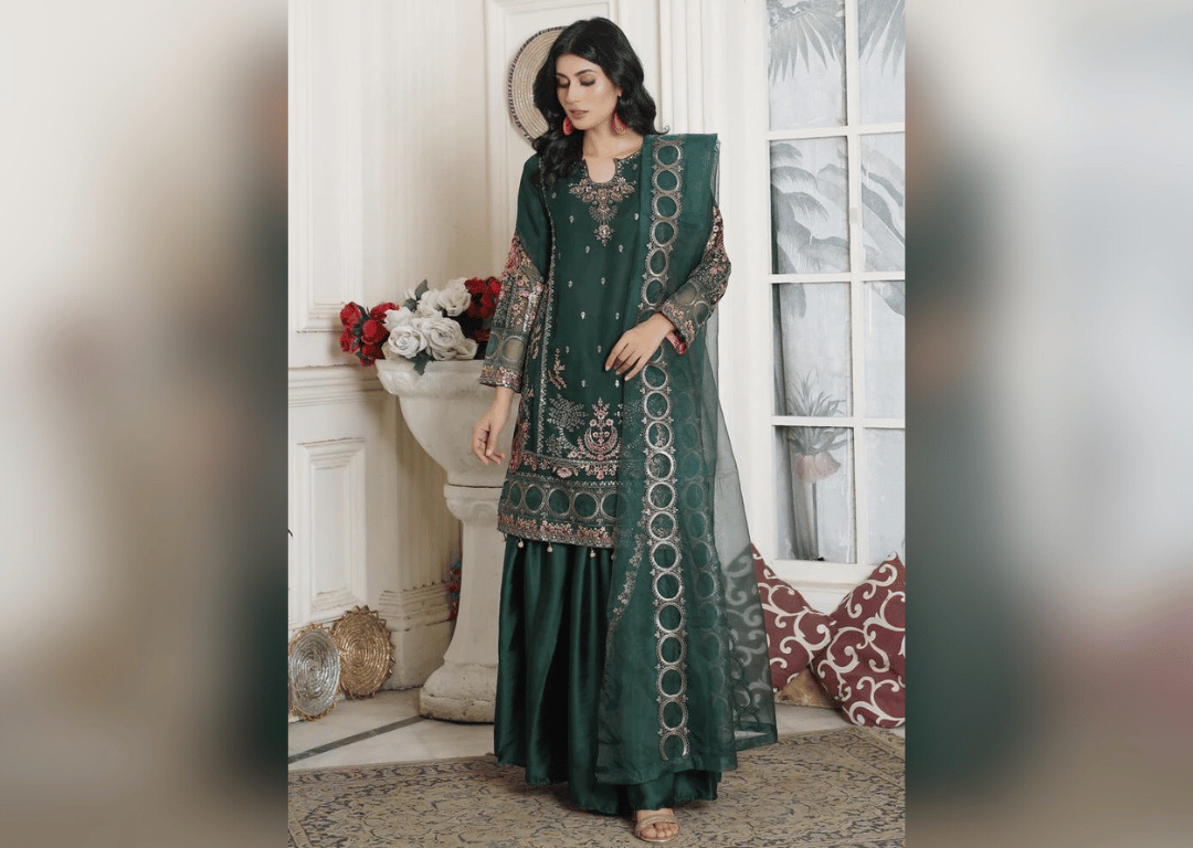 Graceful Green - 3 piece Chiffon