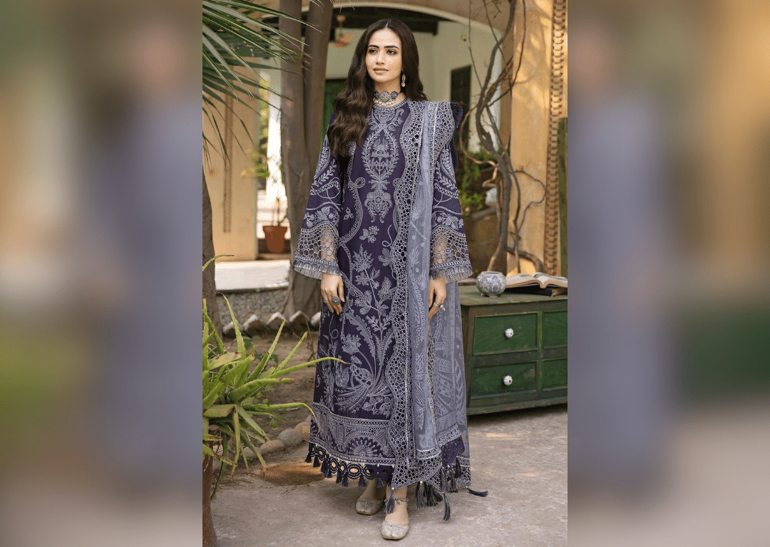 Embroidered Pakistani Salwar Kameez Trouser Style Salwar Suit