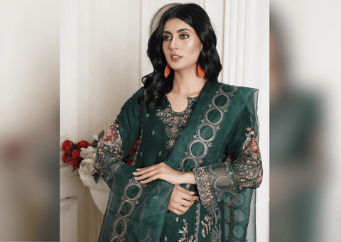 Graceful Green - 3 piece Chiffon