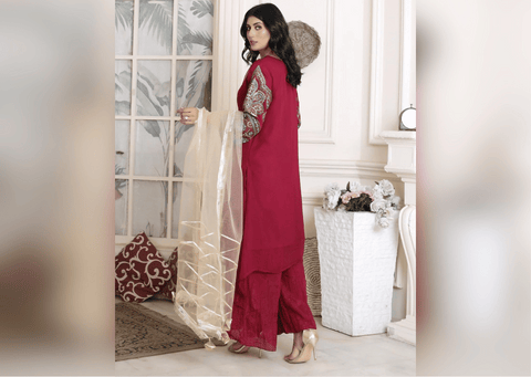 Ruby Reverie - 3 piece Chiffon