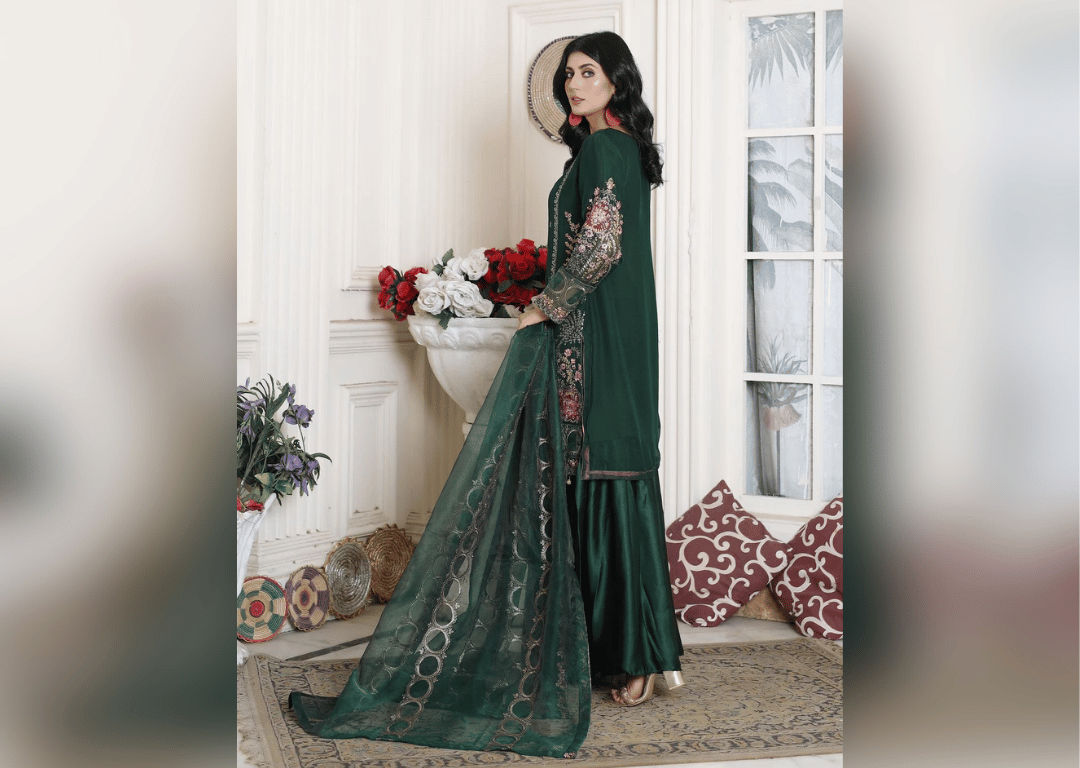 Graceful Green - 3 piece Chiffon