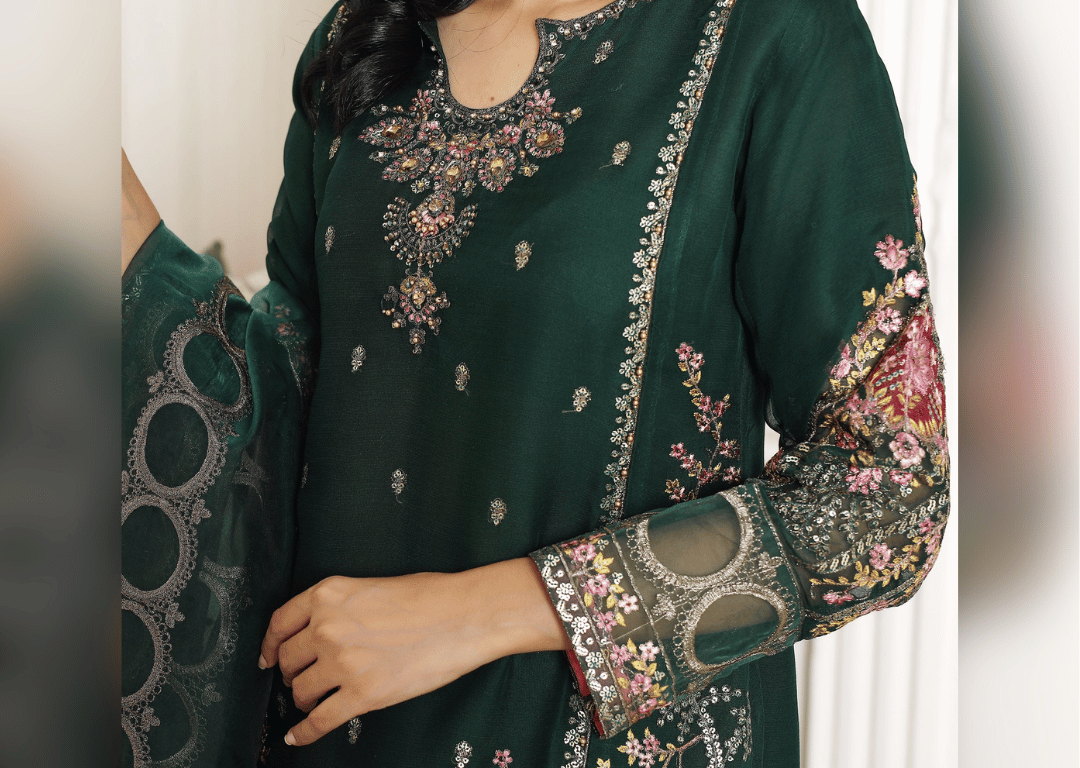 Graceful Green - 3 piece Chiffon