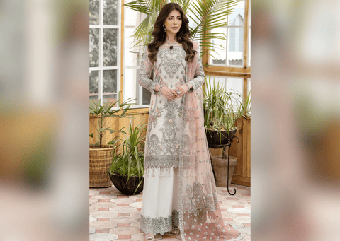 Pearl Hand Embellished Kameez Trousers with Dupatta Party Dress