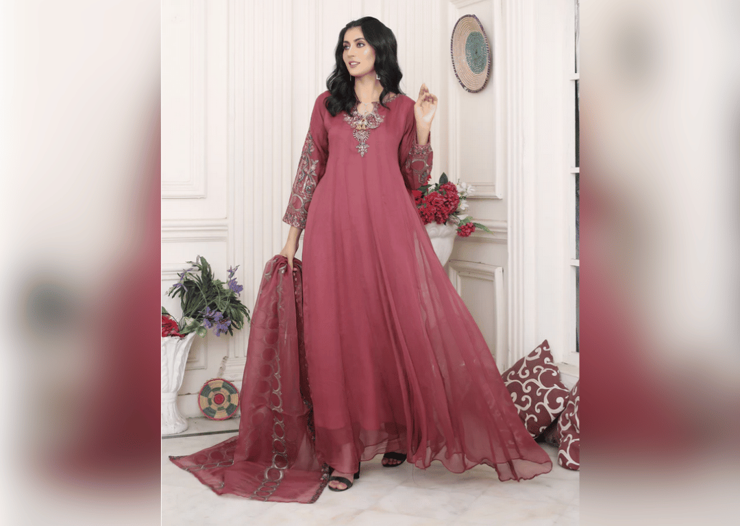 The Rose Radiance - 3 piece Chiffon