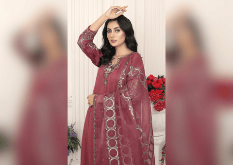 The Rose Radiance - 3 piece Chiffon