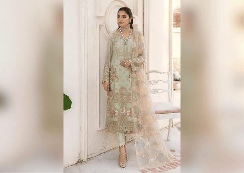 Kameez Trouser Embroidered Pakistani Wedding Dress