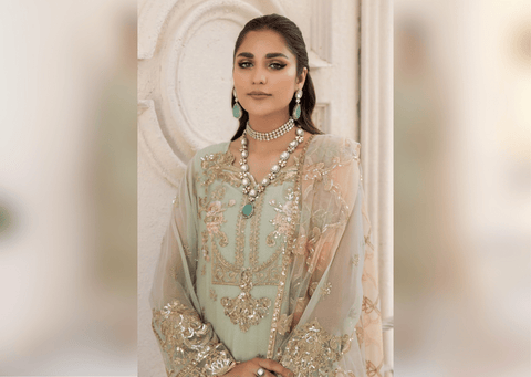 Kameez Trouser Embroidered Pakistani Wedding Dress