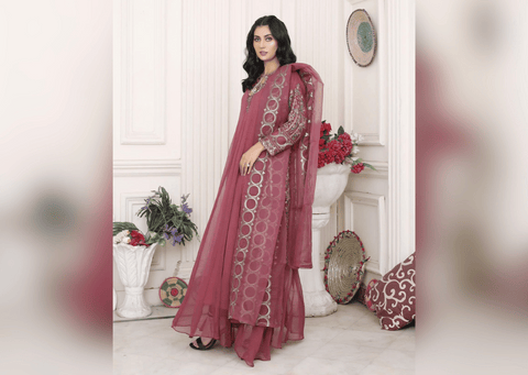 The Rose Radiance - 3 piece Chiffon