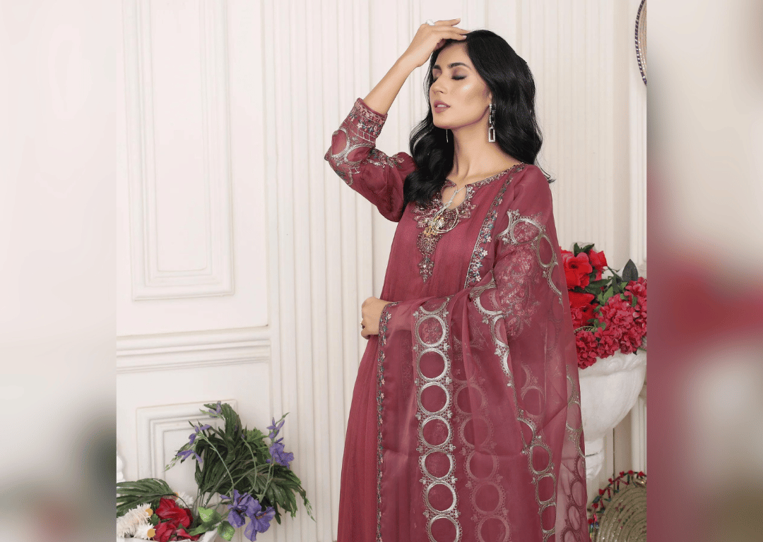 The Rose Radiance - 3 piece Chiffon