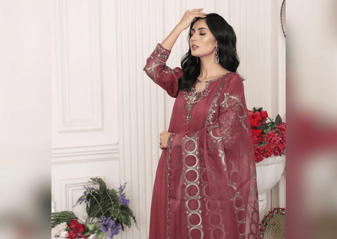 The Rose Radiance - 3 piece Chiffon